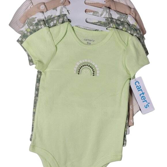 Carter's Baby 5-Pack Neutral Bodysuit Set - Soft & Adorable Essentials - Picture 5 of 7